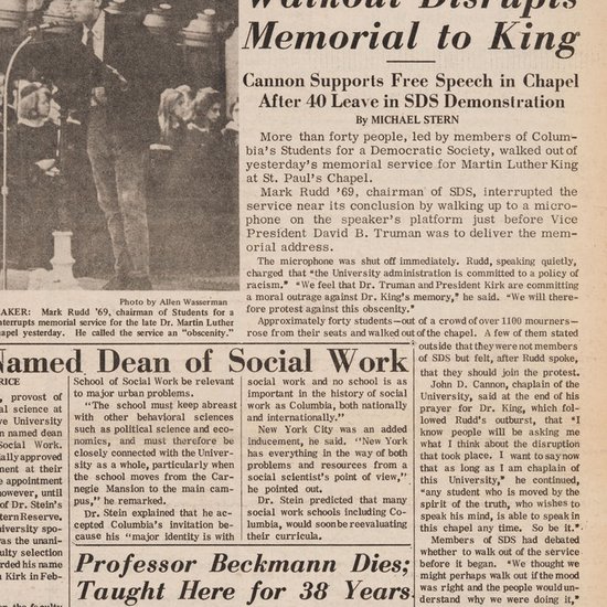 Image of "Walkout Disrupts Memorial to King"