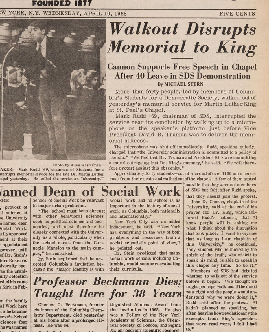 Image of "Walkout Disrupts Memorial to King"