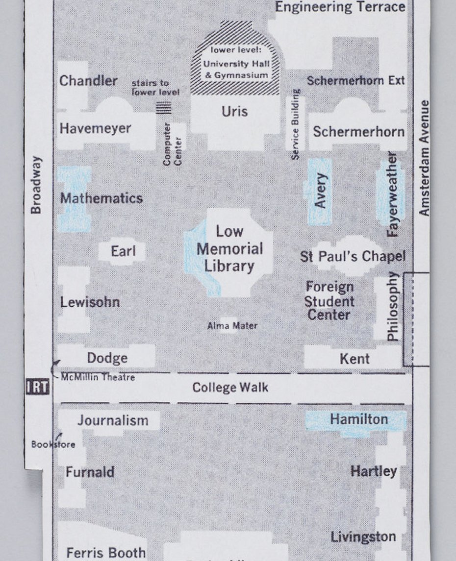 Image of Map of Columbia University campus in 1968