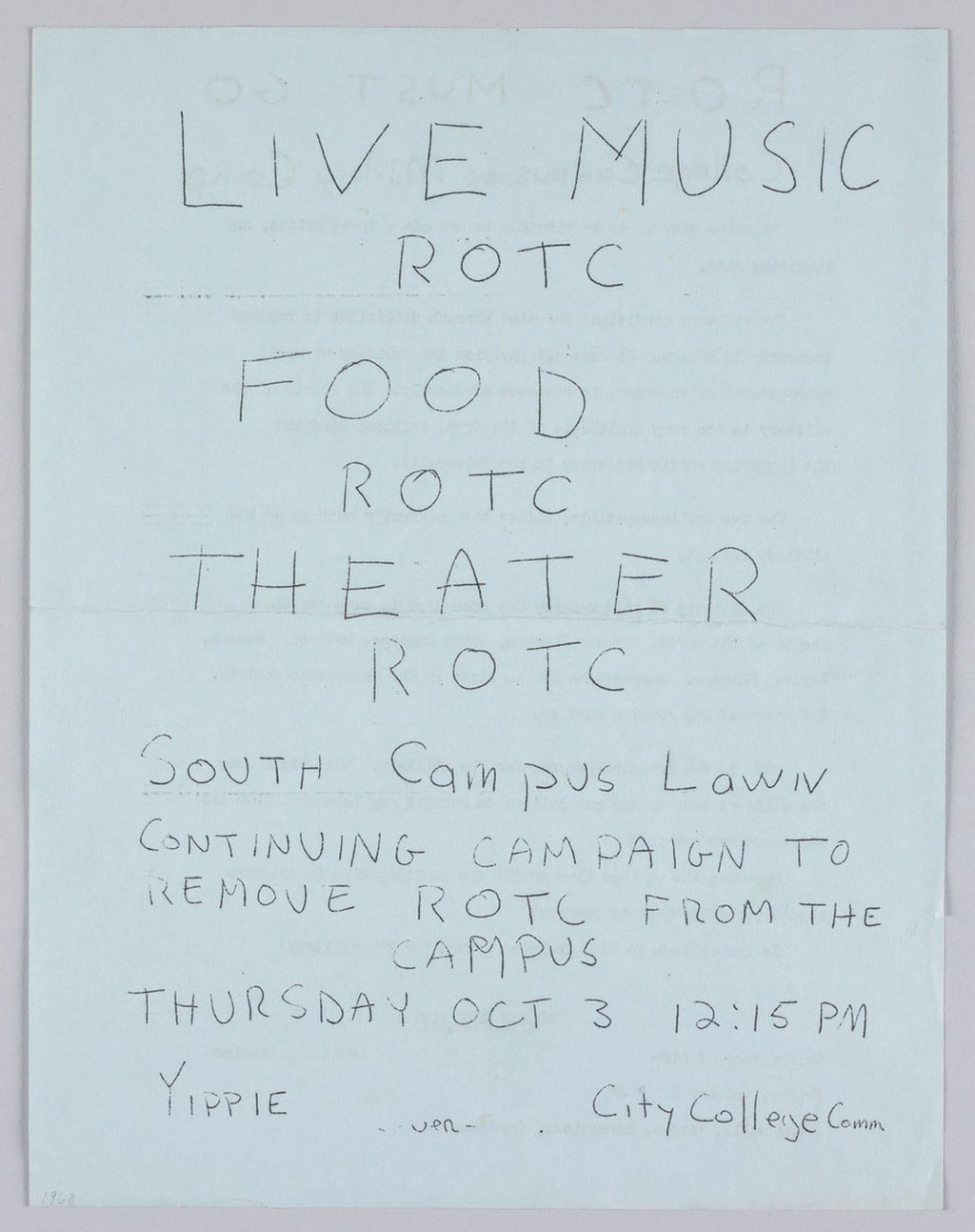 Image of "Live Music, ROTC, Food, ROTC, Theater, ROTC"