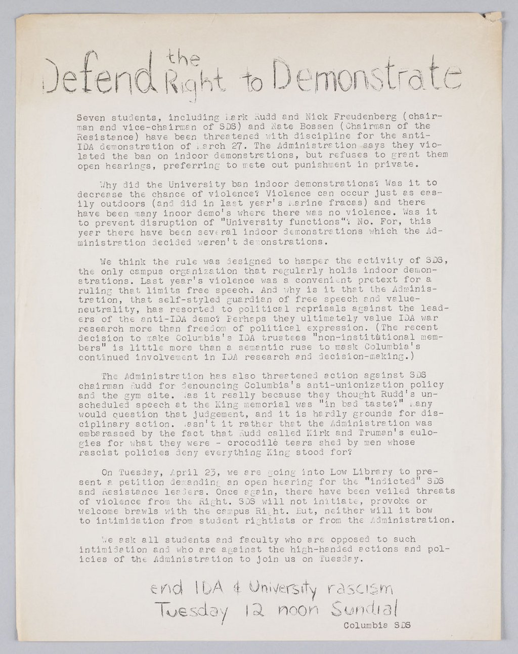 Image of Defend the Right to Demonstrate