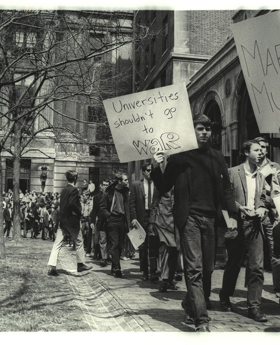 Image of Protest outside Hamilton Hall against Marine Corps recruiting