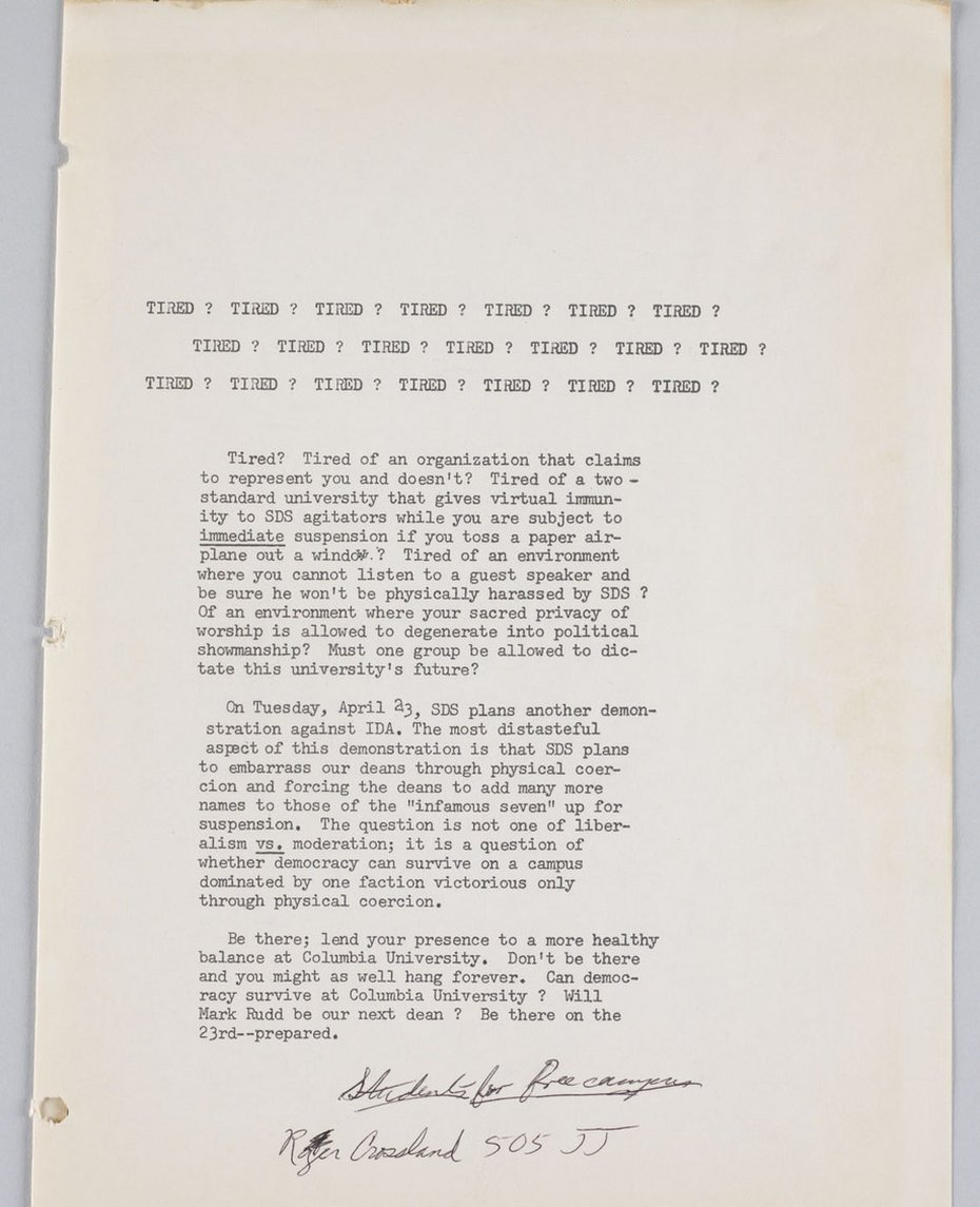 Image of Circular: "Tired? Tired? Tired?"